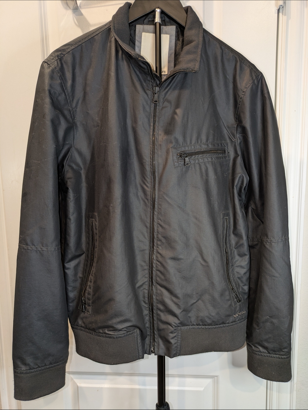 Calvin Klein Jeans Bomber Jacket Mens Medium Full Zip Nylon Lightweight Coat